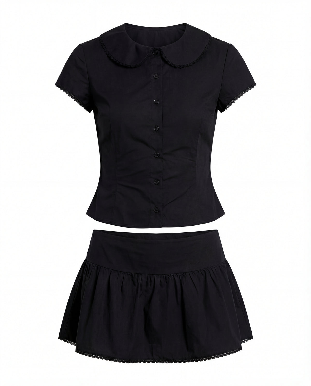 Sweet Treat Button Up Set Black