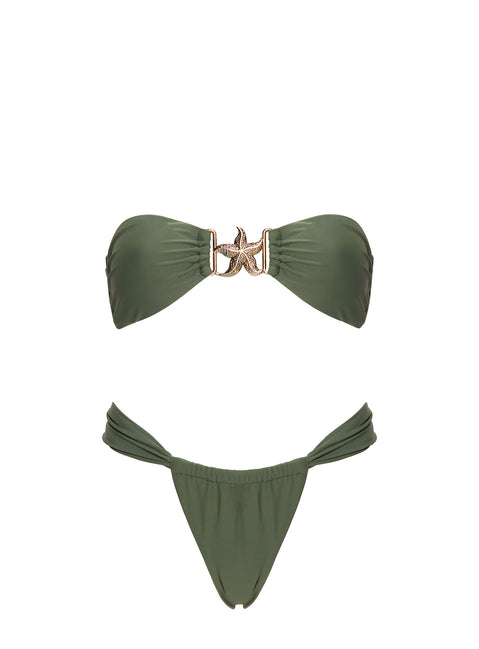 Summer Season Ruched Side Bikini Bottoms Green