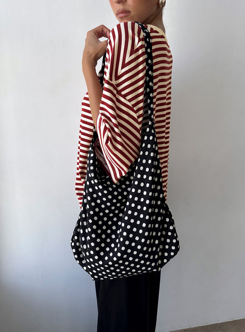 Tempting Tote Bag Black Polka