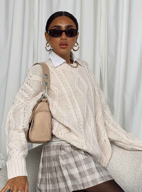 product Anaya Oversized Sweater Beige Princess Polly  Long 