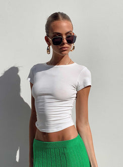 product Princess Polly Short Sleeves Crew Neck  Lex Top White