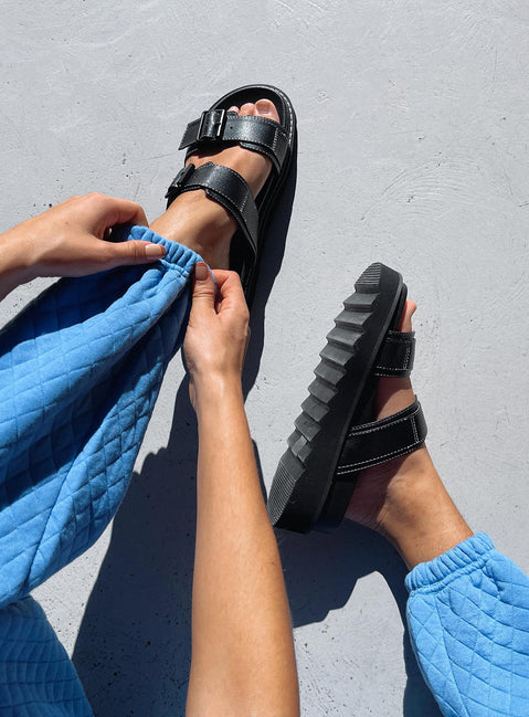 Ma Belle Sandals Contrast Stitch black