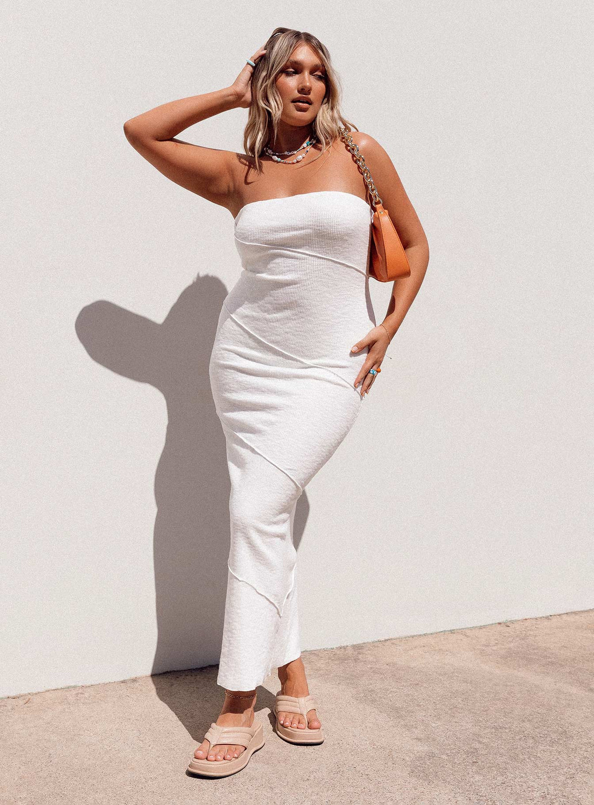 product Princess Polly Sweetheart Neckline  Oscar Midi Dress White