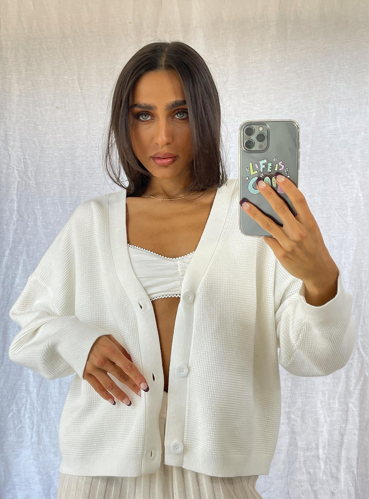 Theo Cardigan White Jumpers 
