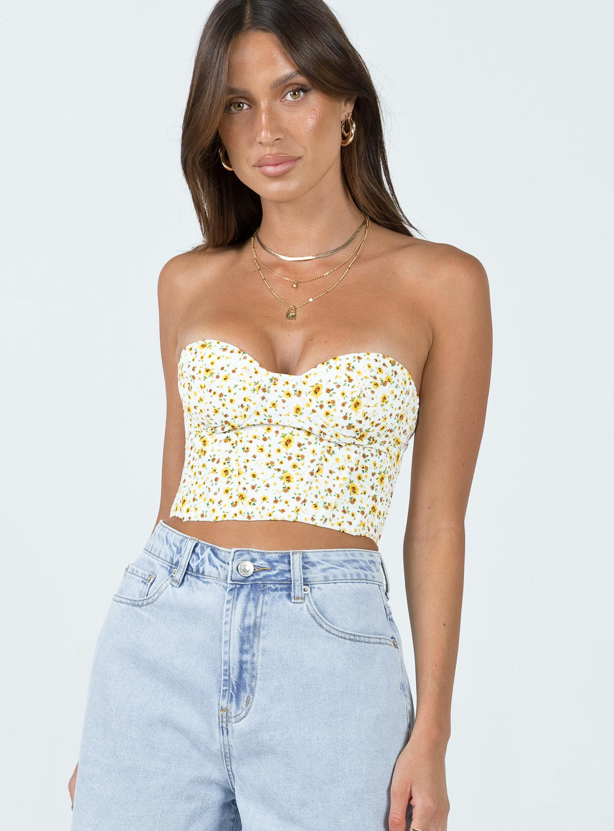 product Princess Polly Sleeveless Sweetheart  Endless Love Corset Top Floral
