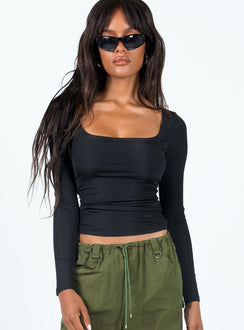 product Princess Polly Full Sleeves High Neck  Arthie Long Sleeve Top Black Low Impact
