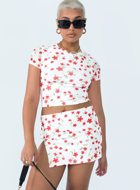 product Bold Move Mini Skirt White Floral Princess Polly  Mini Skirts 