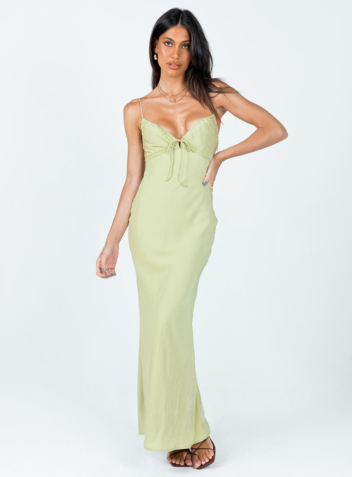 product Princess Polly Square Neck  Emily Maxi Dress Green