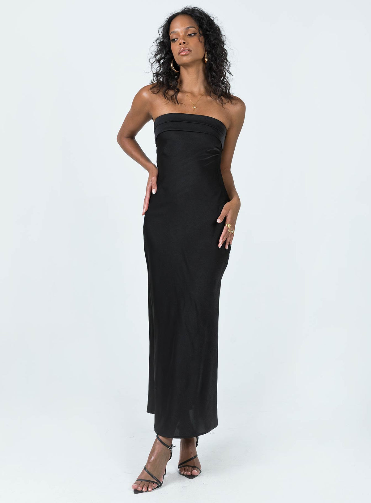 product Princess Polly Crew Neck  Shaun Midi Dress Black