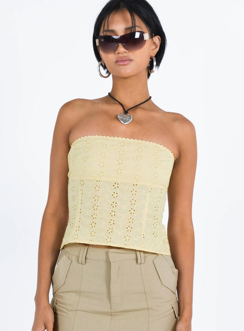 product Princess Polly Sleeveless Square Neck  Parle Anglais Top Yellow