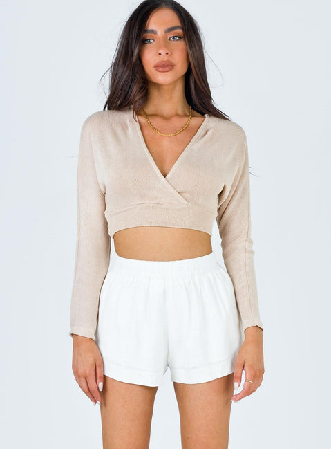 product Beach House Shorts Off White Princess Polly High Waisted Shorts 