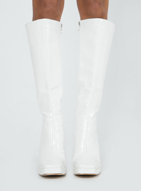 Montgomery Boot White Croc