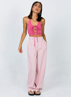front view of model wearing Princess Polly Archer Pants Pink Pants 