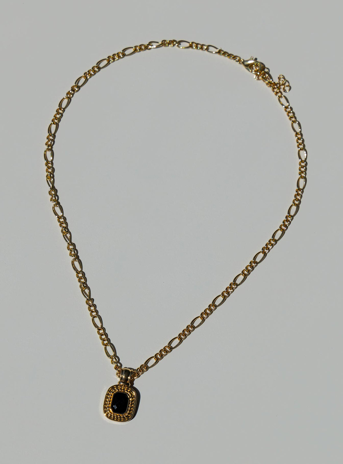 Necklace 40% iron 40% zinc 20% glass Figaro chain  Pendant  Lobster clasp fastening 
