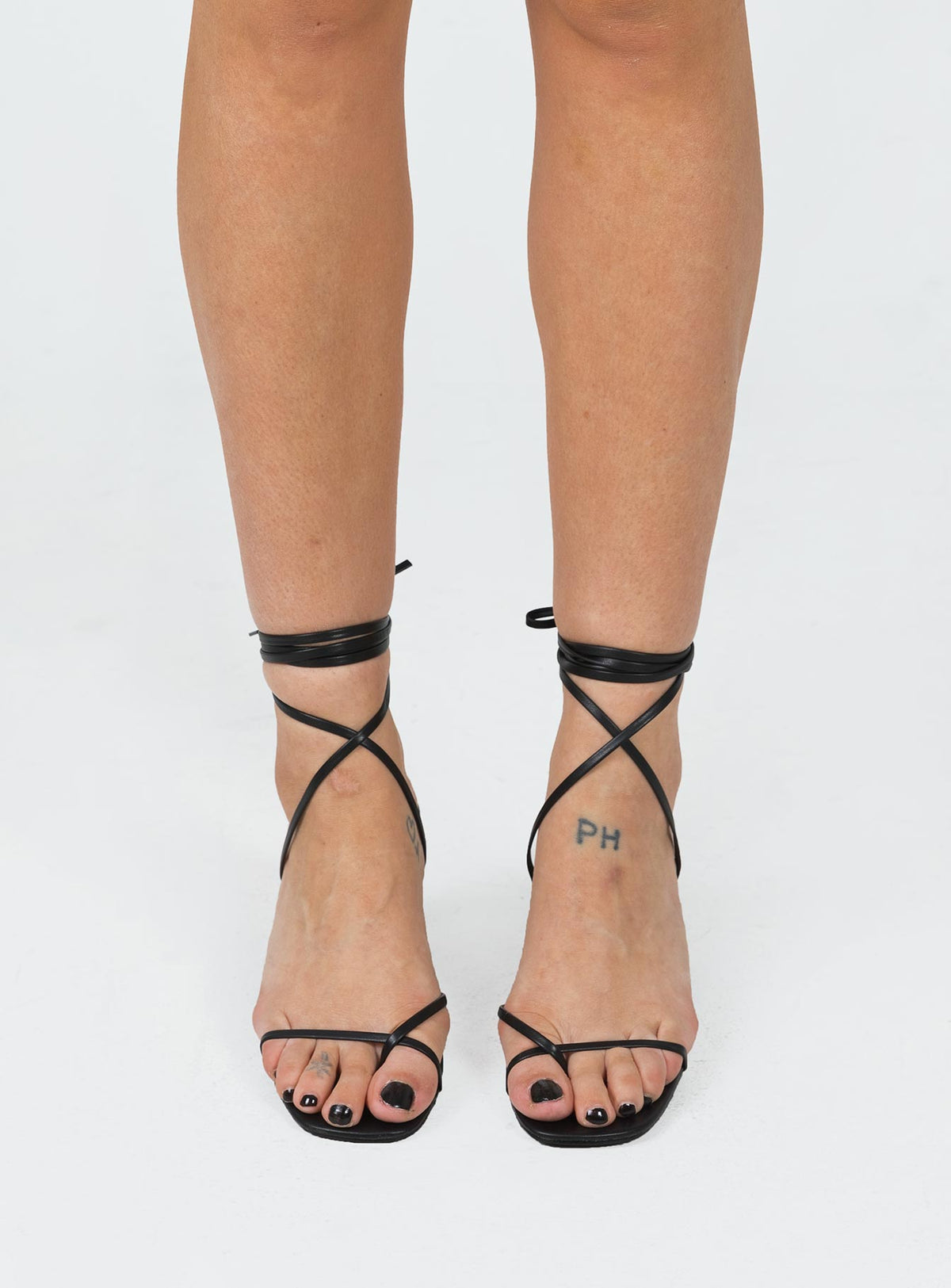 Heels Heels Squared toe Ankle wrap fastening Shaved heel