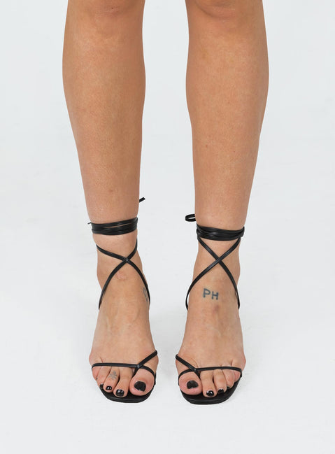 Heels Heels Squared toe Ankle wrap fastening Shaved heel