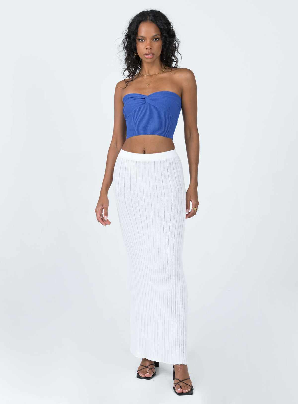 product Princess Polly Sleeveless Asymmetric Neckline  Kallista Top Blue