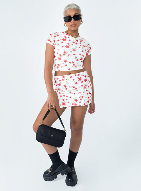 product Bold Move Mini Skirt White Floral Princess Polly  Mini Skirts 