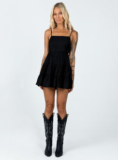 product Princess Polly Asymmetric Neckline  Summer Break Mini Dress Black