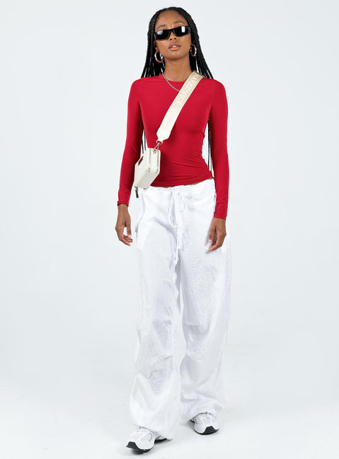 product Princess Polly Full Sleeves Square Neck  Arnim Long Sleeve Top Red