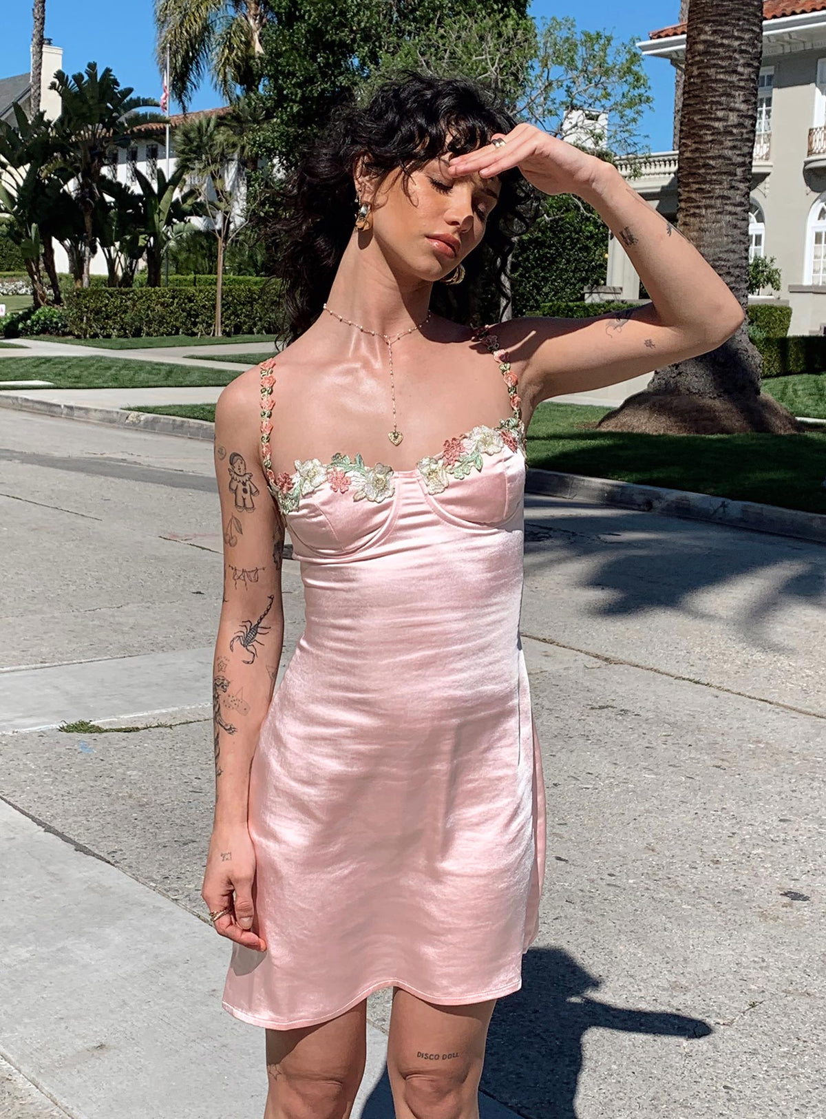 product Princess Polly Asymmetric Neckline  Kenzie Mini Dress Light Pink