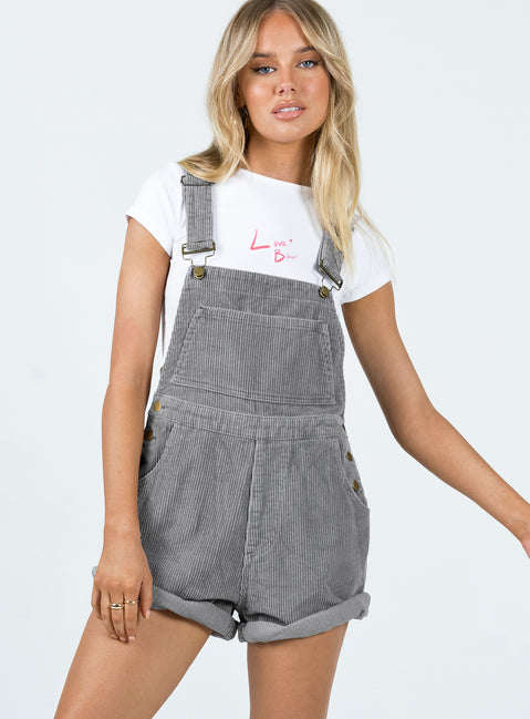 Overalls Corduroy material Adjustable buckle straps Button fastening at sides Large chest pocket Classic four pockets  Gold-toned hardware  Fixed rolled hem