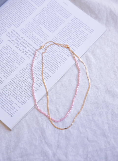 In The Zone Necklace Set Pink
