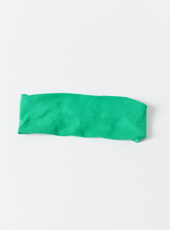 Green headband 100% cotton  Thick design Double lined Elasticated
