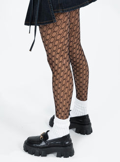 Black stockings High waisted fit Fishnet design