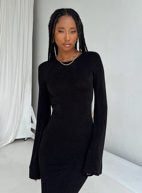 product Princess Polly High Neck  Amersham Long Sleeve Maxi Dress Black