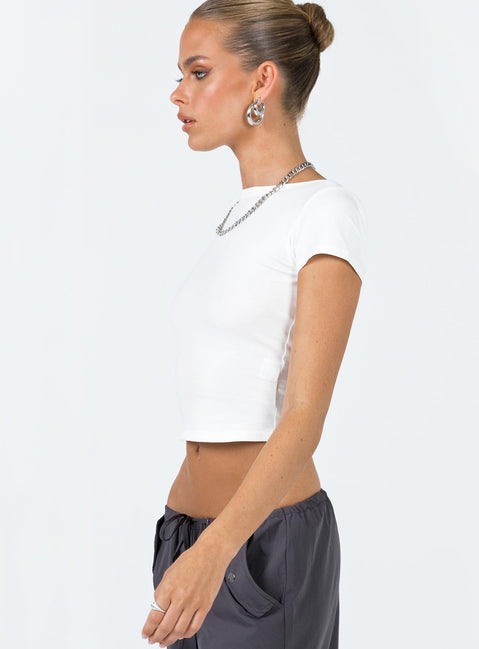 product Princess Polly Short Sleeves Crew Neck  Lex Top White
