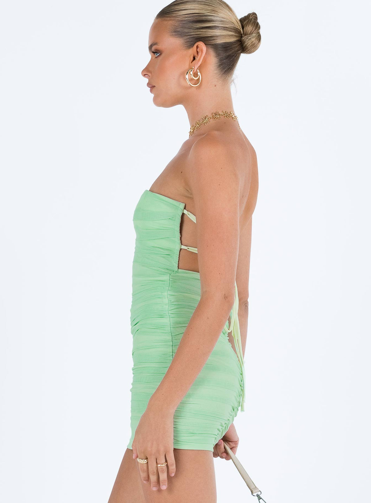 product Princess Polly Asymmetric Neckline  Undiscovered Mini Dress Sage
