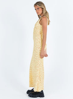 product Princess Polly Asymmetric Neckline  Nellie Maxi Dress Yellow / Red Floral