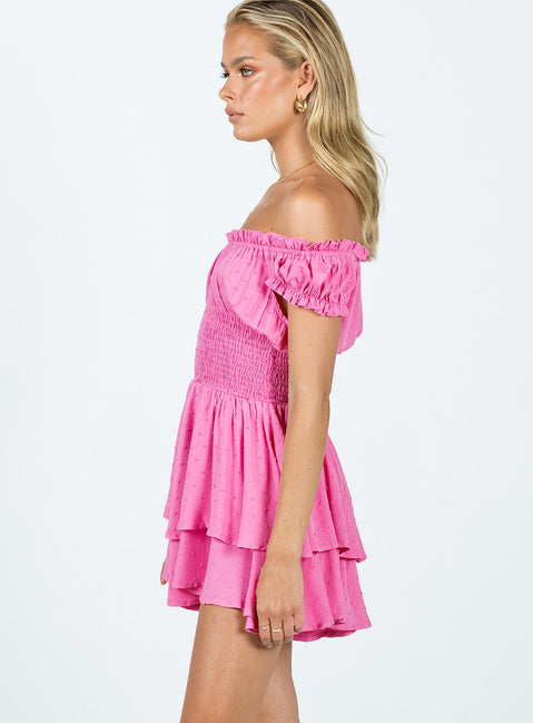 Romper Shirred waistband Ruffle detailing Elasticated neck & sleeves Can be worn on or off-shoulder