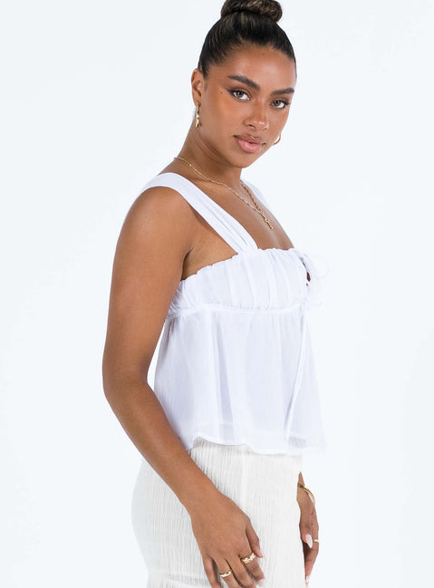product Princess Polly Sleeveless Square Neck  Mooney Top Ivory