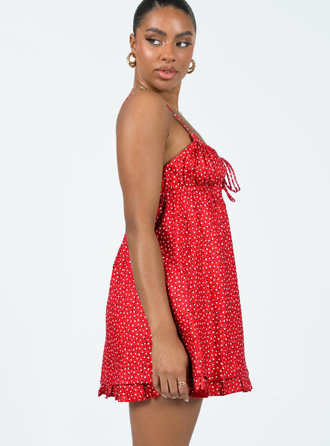 product Princess Polly Square Neck  Empress Of Love Mini Dress Red