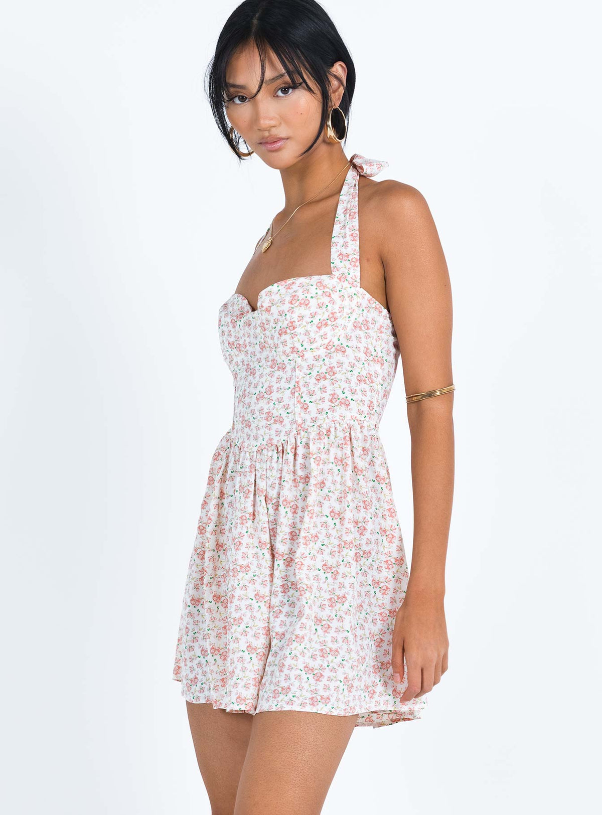 product Princess Polly Sweetheart Neckline  Lyle Mini Dress Pink Floral