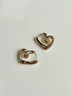 Earrings Gold toned Hinged hoop fastening