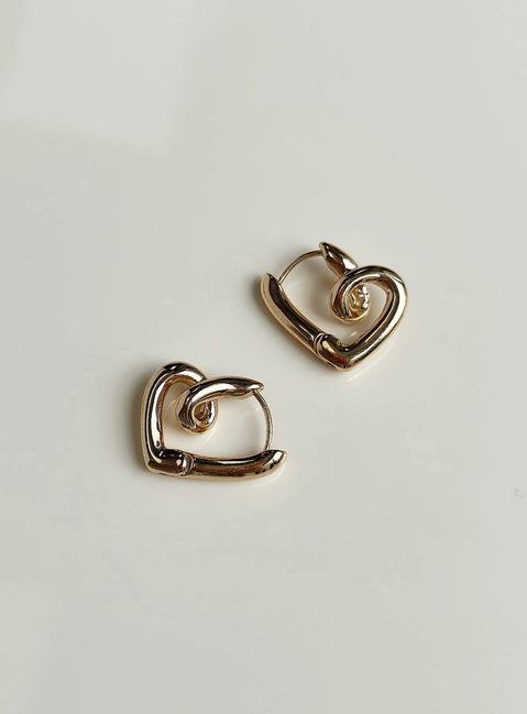 Earrings Gold toned Hinged hoop fastening