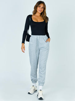 front view of model wearing Princess Polly Ellery Bodysuit Long Sleeve Tops Bodysuit 