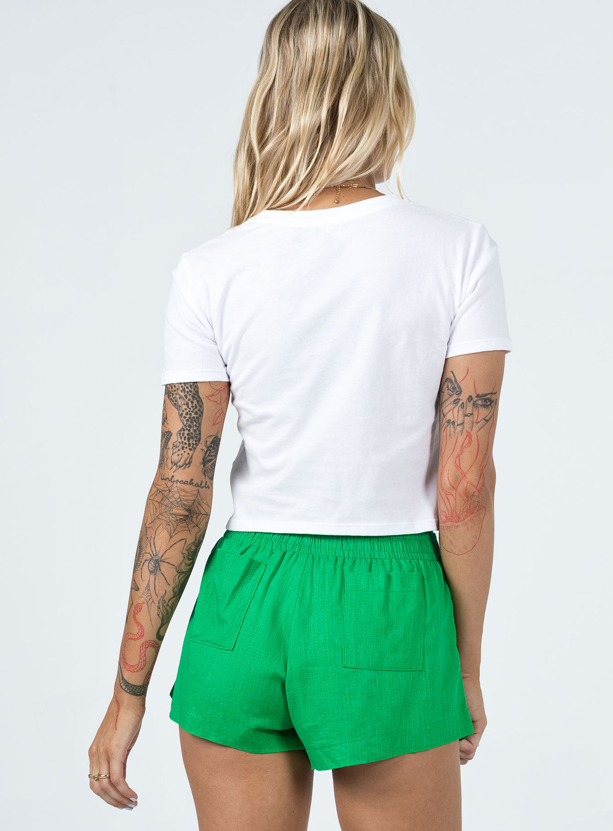 Beach House Shorts Green Princess Polly mid-rise 