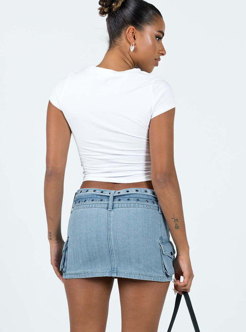 product Iconic Cargo Mini Skirt Denim Princess Polly  Mini Skirts 
