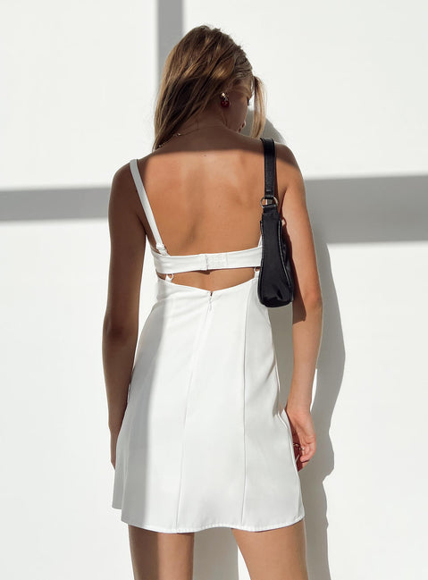 product Princess Polly Asymmetric Neckline Asymmetric Neckline  Briana Mini Dress White