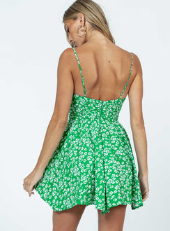 product Princess Polly Sweetheart Neckline  Barrett Mini Dress Green / White