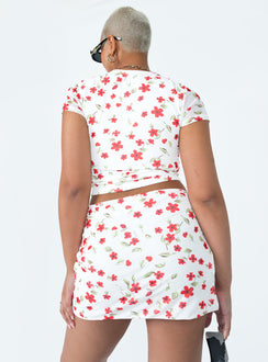 product Bold Move Mini Skirt White Floral Princess Polly  Mini Skirts 