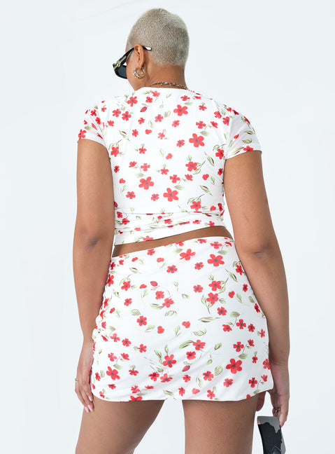 product Bold Move Mini Skirt White Floral Princess Polly  Mini Skirts 