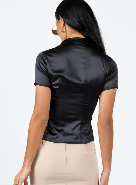 product Princess Polly Short Sleeves V-Neck  Bessie Top Black