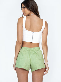 Shorts Elasticated drawstring waistband Twin back pockets