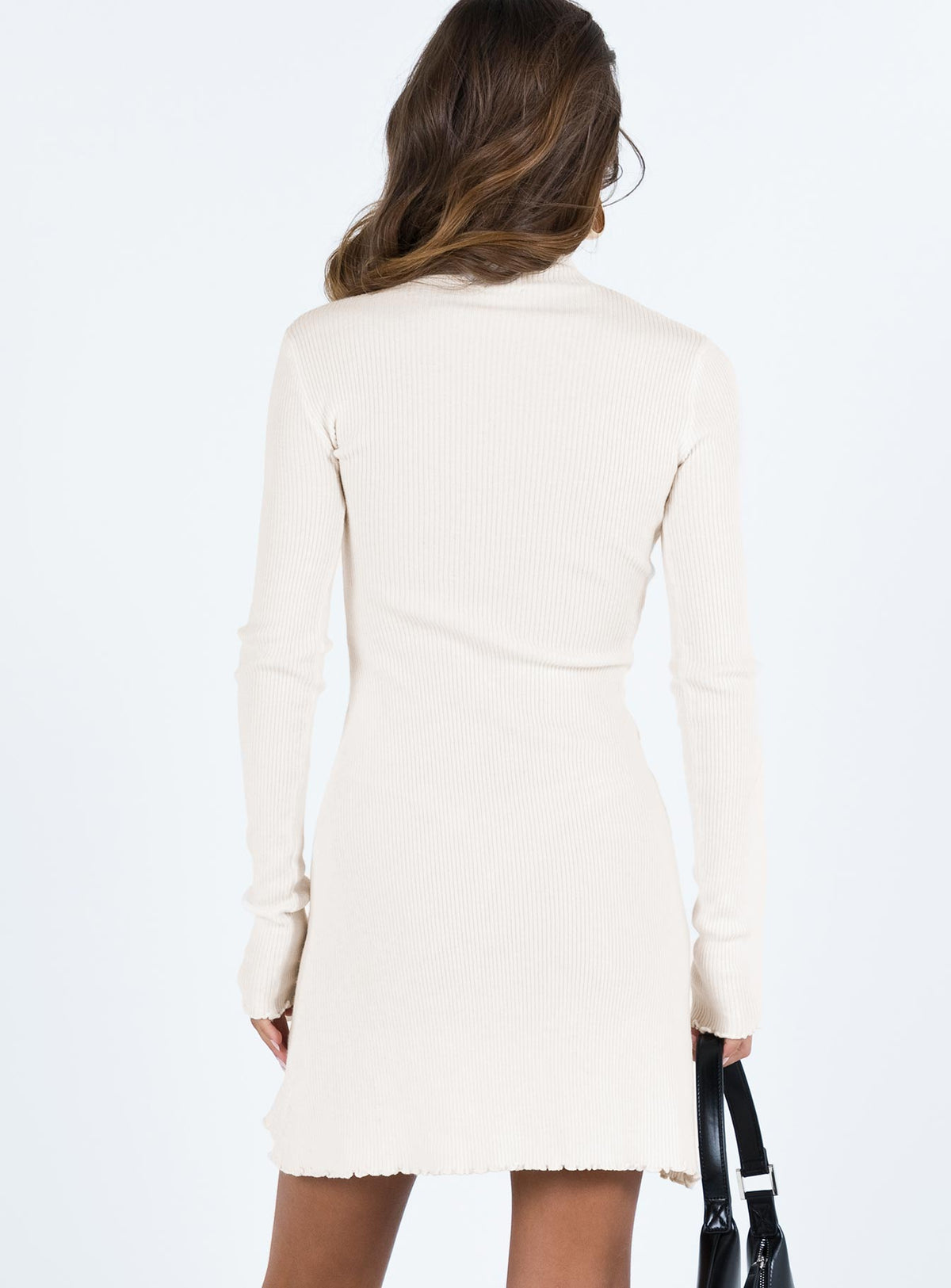 product Princess Polly High Neck  Mella Knit Mini Dress Cream