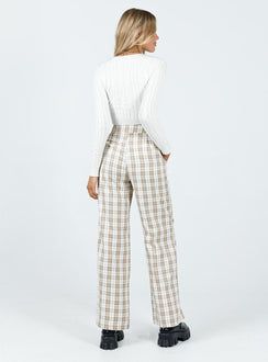 product Princess Polly  Archer Pants Beige Plaid